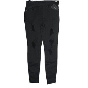 Flying Banana Women's 4 Black Denim Skinny Jeans Distressed Grunge‎ Stretchy Emo
